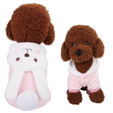 New Teddy Autumn and Winter Pet Clothes Coral Fleece Disfraz de dibujos animados de dibujos animados